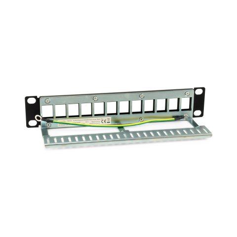 Patch Panel Vacio Cat.6 Apantallado 10" 12 Puertos Keystone 1u Ral9005