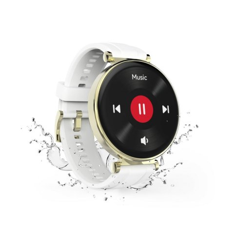 Smartwatch Hama 7000 Amoled 1.32" Ip68 3atm Manos Libres Diferentes Sensores Blanco Oro