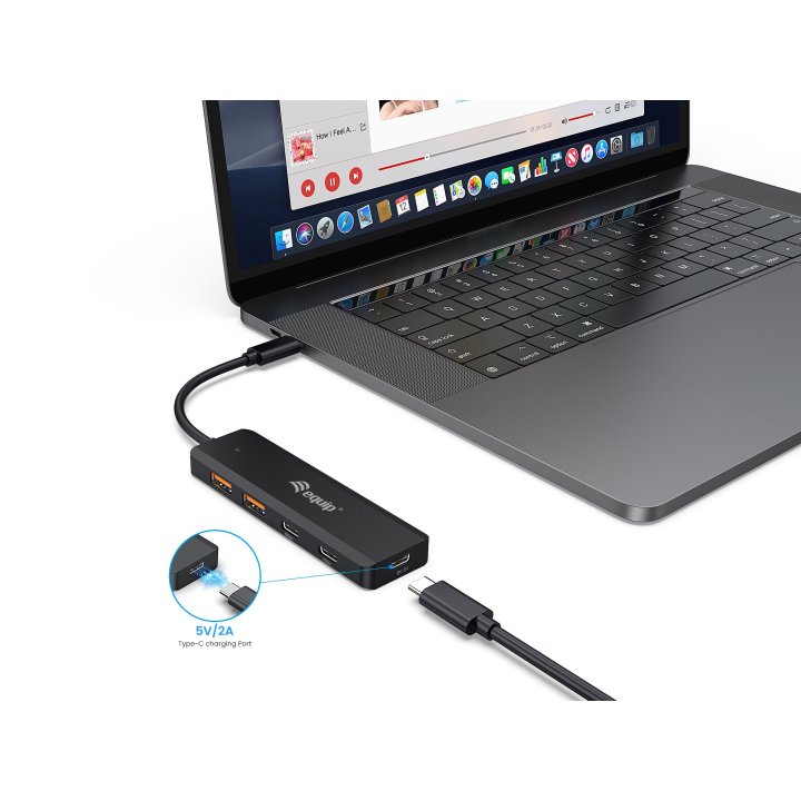 Hub Usb-c Equip Life 128966 Usb 3.2 10gps 2xusb-c 2x Usb-a Compatible Thunderbolt 3 4