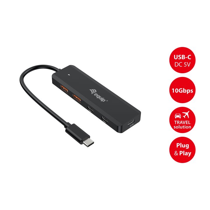 Hub Usb-c Equip Life 128966 Usb 3.2 10gps 2xusb-c 2x Usb-a Compatible Thunderbolt 3 4