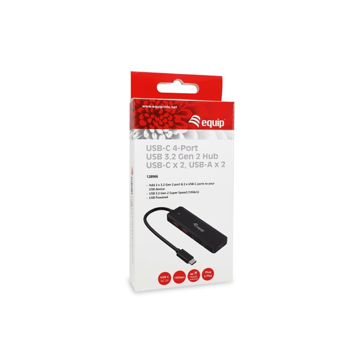 Hub Usb-c Equip Life 128966 Usb 3.2 10gps 2xusb-c 2x Usb-a Compatible Thunderbolt 3 4