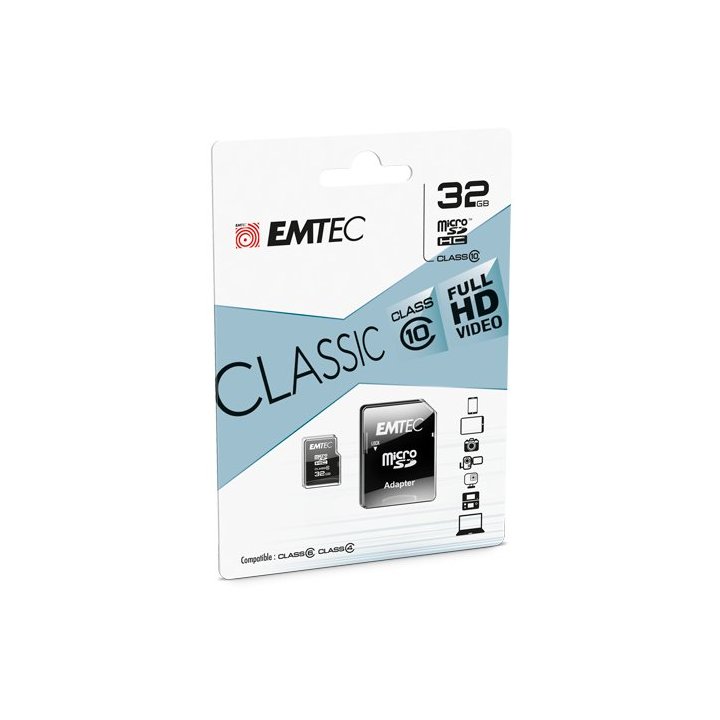 Memoria Sd Micro 32gb Emtec 20mb s Sd + Adapter Class 10 Ecmsdm32ghc10cge158505