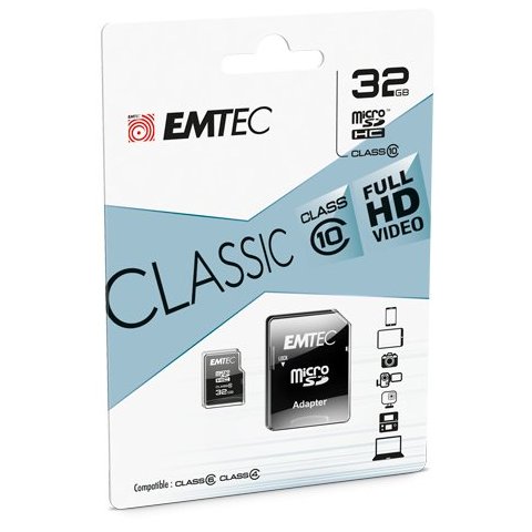 Memoria Sd Micro 32gb Emtec 20mb s Sd + Adapter Class 10 Ecmsdm32ghc10cge158505