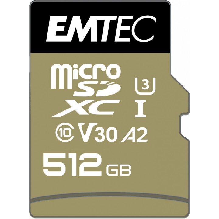 Memoria Sd Micro 512gb Emtec Speedin Pro 100mb s Sd + Adapter Class 10 Uhs1 U3 V30 Ecmsdm512gxc10sp