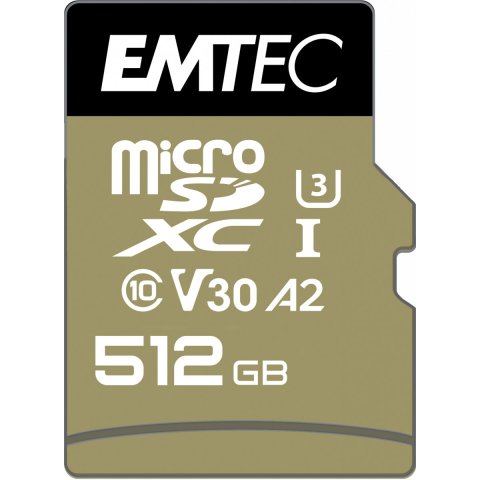 Memoria Sd Micro 512gb Emtec Speedin Pro 100mb s Sd + Adapter Class 10 Uhs1 U3 V30 Ecmsdm512gxc10sp