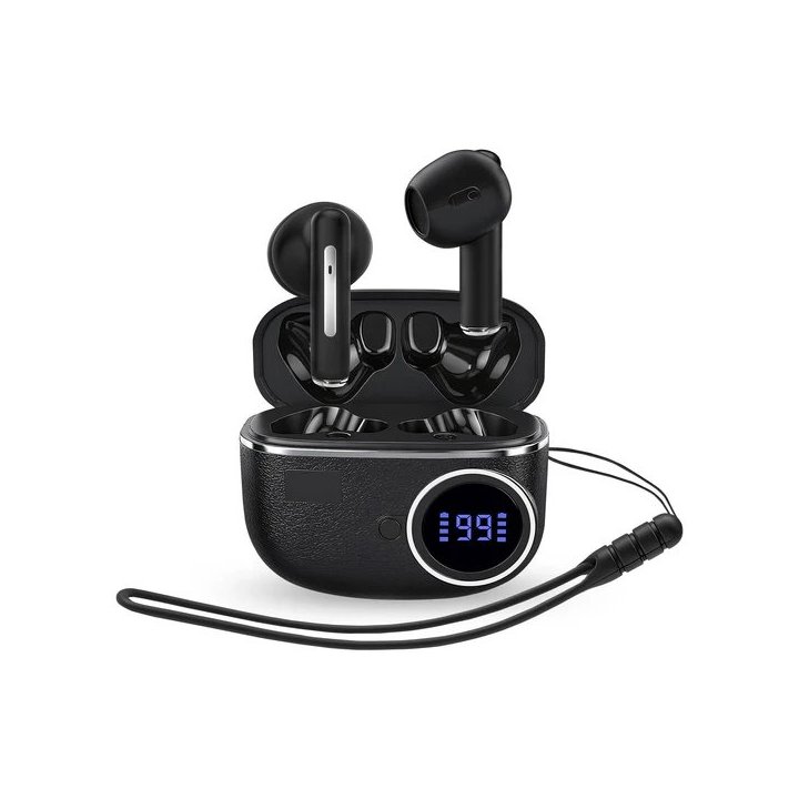 Auricular Intrauditivo Bluetooth Energy Sistem Chargeview Tws Lcd Bateria 20h Negro
