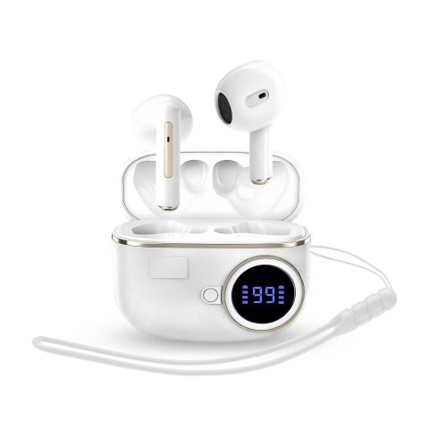 Auricular Intrauditivo Bluetooth Energy Sistem Chargeview Tws Lcd Bateria 20h Blanco