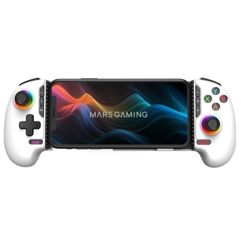 Gamepad Bluetooth Mars Gaming Mgpxpro Bt+usb Multiplataforma Hall Effect Blanco