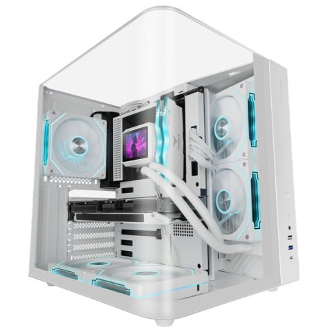 Caja Atx Cube Mars Gaming Mcinfiniolitew Blanca Cristal Templado Curvo Gpu 325mm
