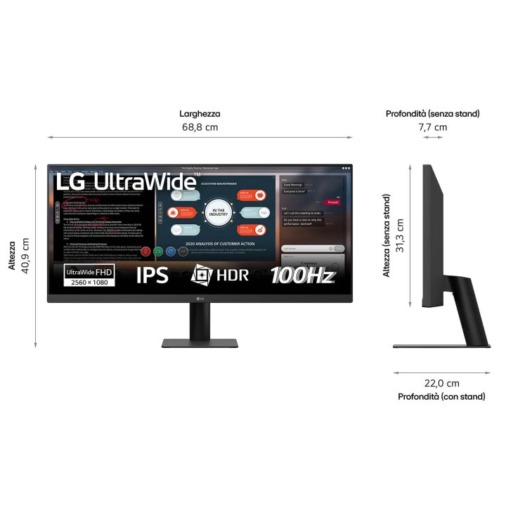 Monitor 29" Hdmi Displayp Lg 29up511a-b Profesional Uwfhd 21 9 5ms Ips 178º 178º Color Negro