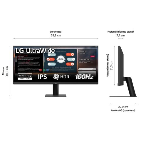 Monitor 29" Hdmi Displayp Lg 29up511a-b Profesional Uwfhd 21 9 5ms Ips 178º 178º Color Negro