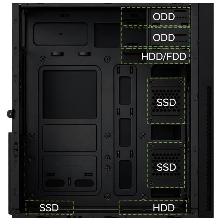 Caja Atx Semitorre Coolbox A780 Gpu Max. 310mm Usb-c Color Negro