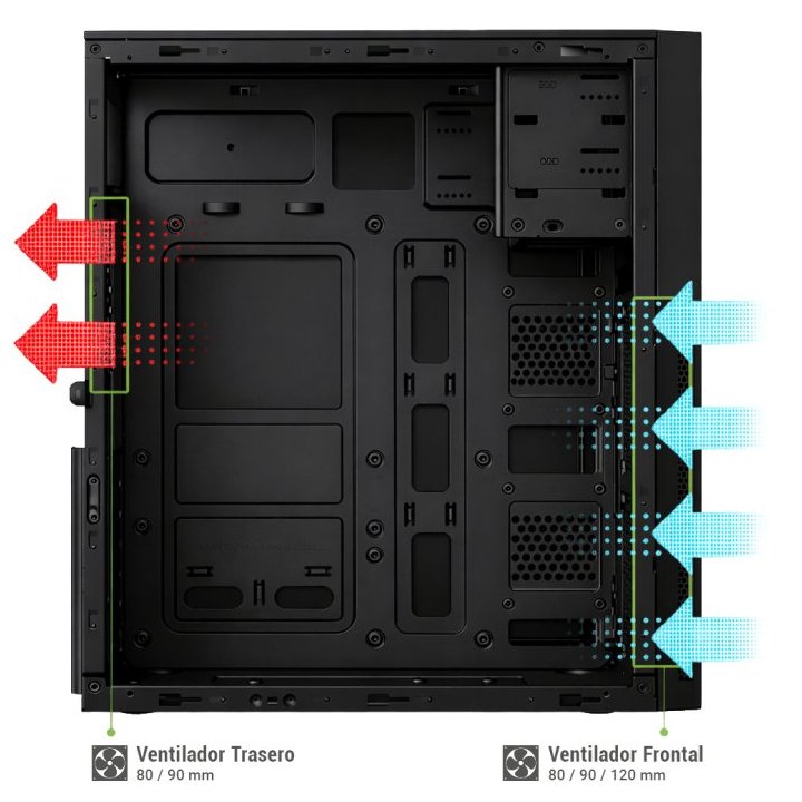 Caja Atx Semitorre Coolbox A780 Gpu Max. 310mm Usb-c Color Negro