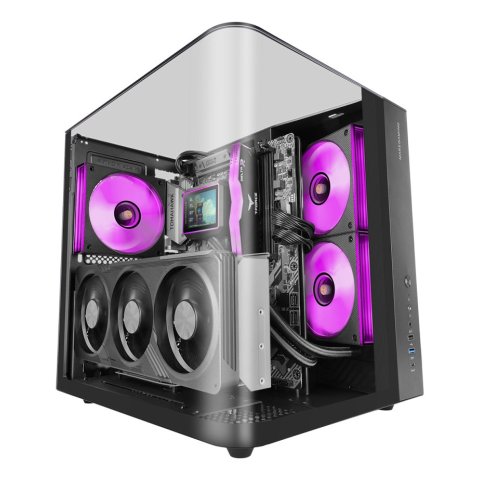 Caja Atx Cube Mars Gaming Mcinfiniolite Negra Cristal Templado Curvo Gpu 325mm