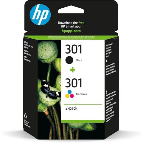 Cartucho Hp Nº 301 Pack De 2 Negro Y Color N9j72ae