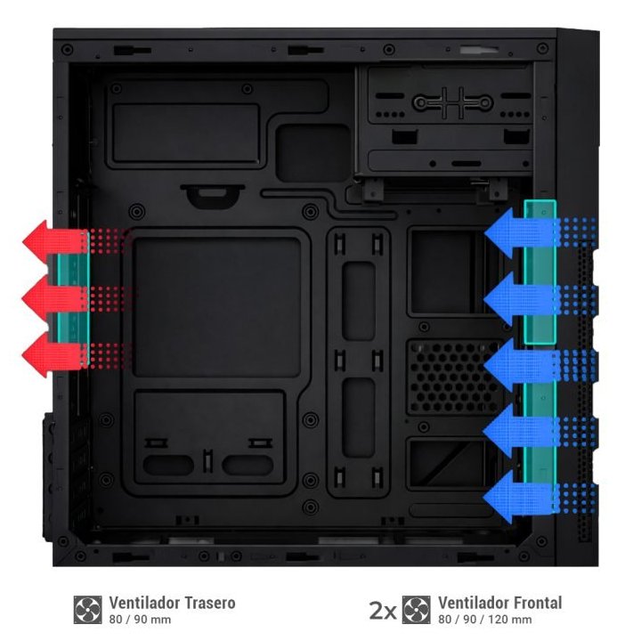 Caja Micro Atx Coolbox M680 Gpu Max 295mm 1x5.25 2x3.5 3x2.5 F.a Basic 500w Color Negro