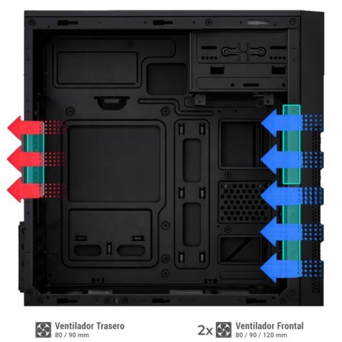 Caja Micro Atx Coolbox M680 Gpu Max 295mm 1x5.25 2x3.5 3x2.5 F.a Basic 500w Color Negro