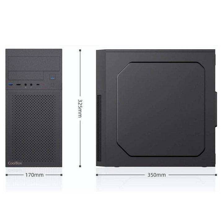 Caja Micro Atx Coolbox M680 Gpu Max 295mm 1x5.25 2x3.5 3x2.5 F.a Basic 500w Color Negro