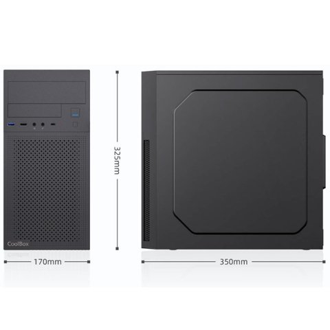 Caja Micro Atx Coolbox M680 Gpu Max 295mm 1x5.25 2x3.5 3x2.5 F.a Basic 500w Color Negro
