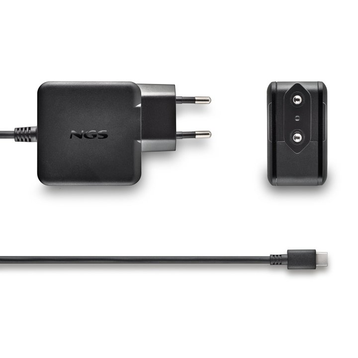 Cargador Usb Gan Ngs 45w Cable Usb-c Soldado 1.5m Pd Color Negro