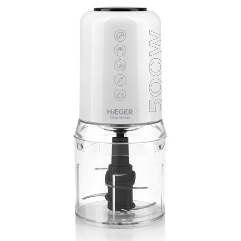 Picadora Haeger Chop Master 500w Vaso De 500ml 2 Velocidades 4 Cuchillas Acero Inoxidable