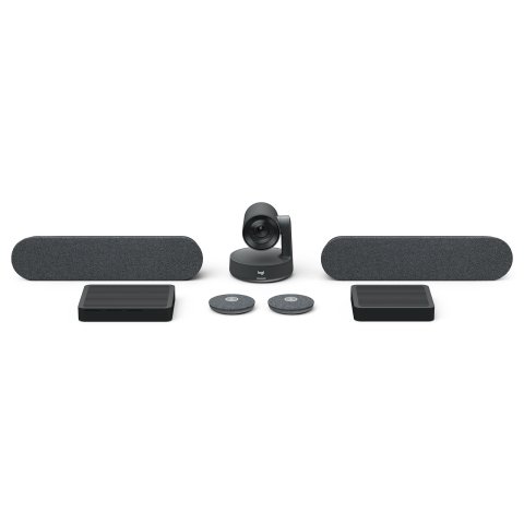 Camara Logitech Phone Rally Plus Kit De Videoconferencia 4k Altavoces Omnidireccional Color Negro