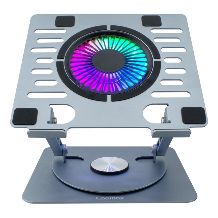Base De Refrigeracion Para Portatiles Coolbox Coolair 1vrgb Hasta 17" 1 Ventilador Rgb 360º Alumino 