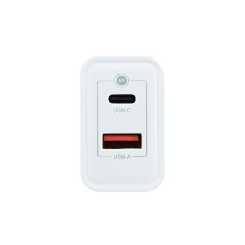 Cargador Usb Gan Coolbox 45w 1xusb-c 1xusb-a Color Blanco