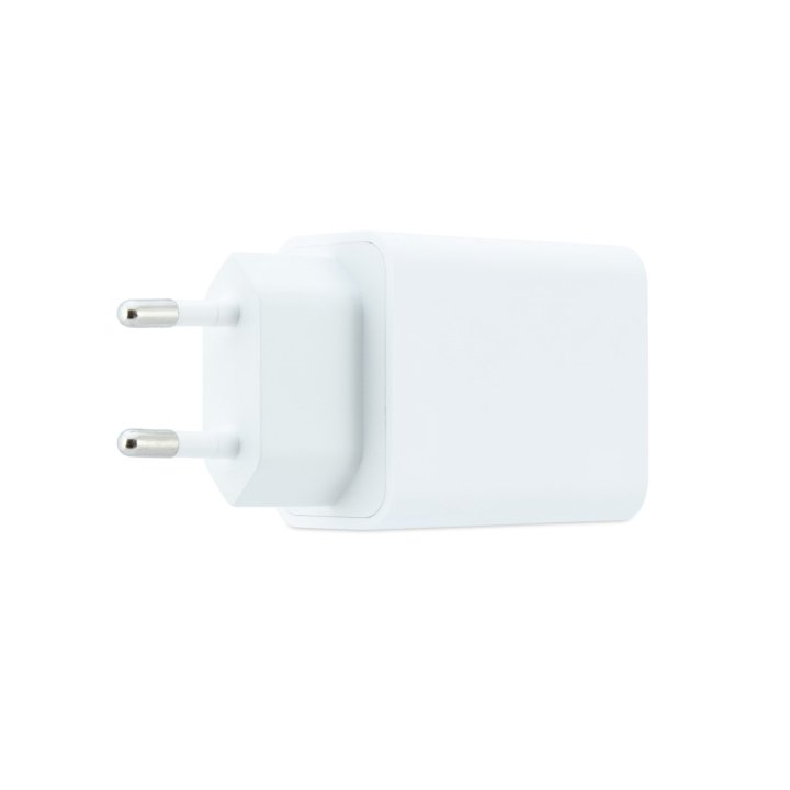 Cargador Usb Gan Coolbox 45w 1xusb-c 1xusb-a Color Blanco