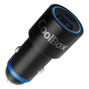 Cargador De Coche Coolbox 48w 1xusb-c 1xusb-a Color Negro