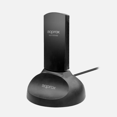 Usb Wifi 6e Approx Appusb5400 5400 Mbps 2402 En 6 Ghz Antena 5dbi Base Con Cable Negro