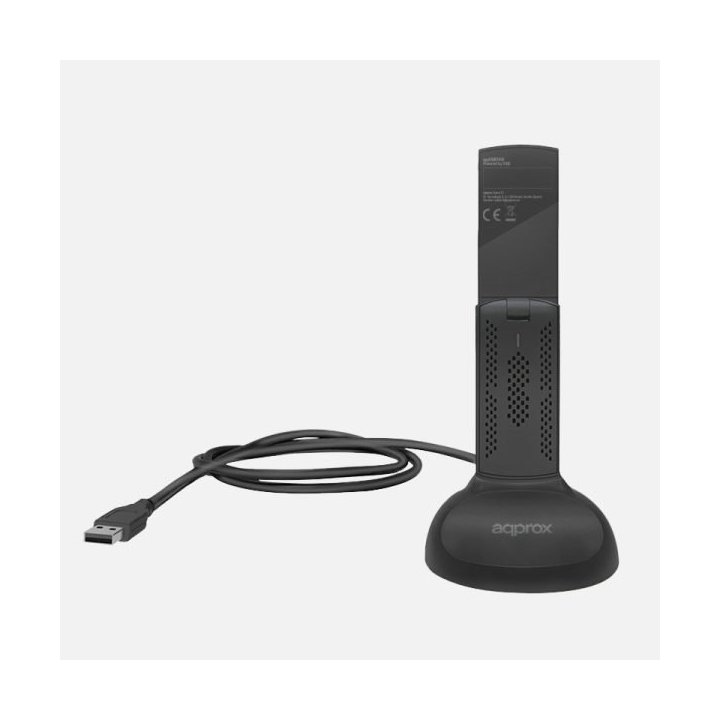 Usb Wifi 6e Approx Appusb5400 5400 Mbps 2402 En 6 Ghz Antena 5dbi Base Con Cable Negro