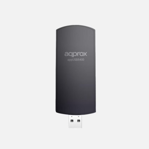 Usb Wifi 6e Approx Appusb5400 5400 Mbps 2402 En 6 Ghz Antena 5dbi Base Con Cable Negro