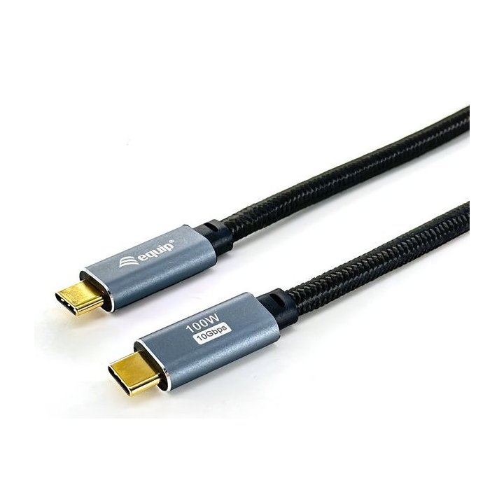 Cable Usb-c A Usb-c 3.2 Gen2 3m Equip 128359 Transferencia 10g 5a  4k 100w Color Negro