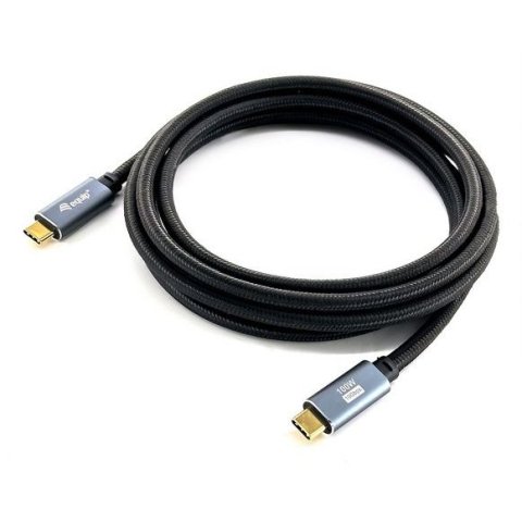 Cable Usb-c A Usb-c 3.2 Gen2 3m Equip 128359 Transferencia 10g 5a  4k 100w Color Negro