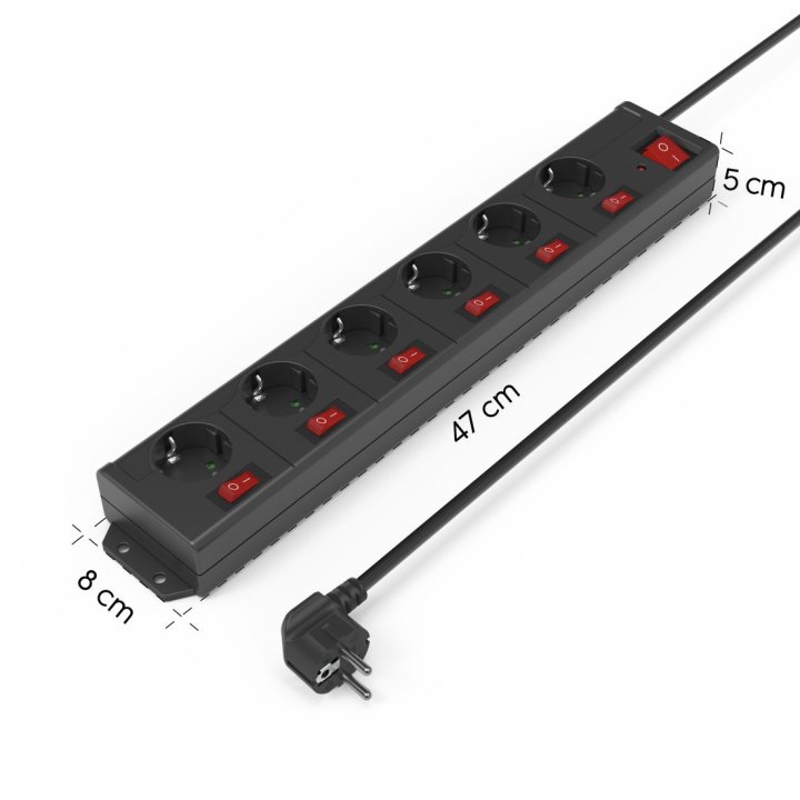 Regleta Alimentacion Hama Con 6 Tomas Interruptor Individual Y Comun 1,4m Color Negro
