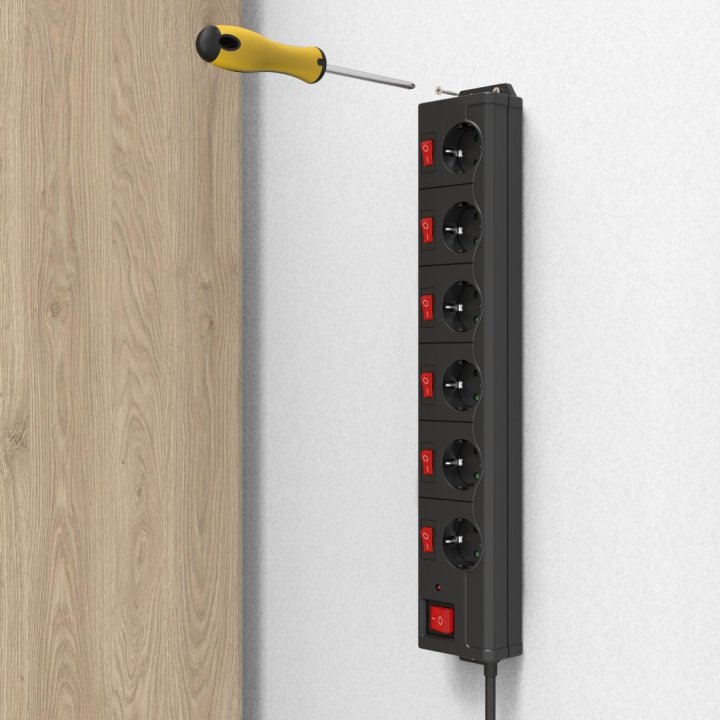 Regleta Alimentacion Hama Con 6 Tomas Interruptor Individual Y Comun 1,4m Color Negro