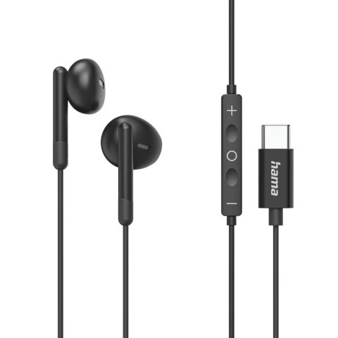 Auricular Intrauditivo Usb-c Hama Classy Microfono Cable 1.2m Color Negro