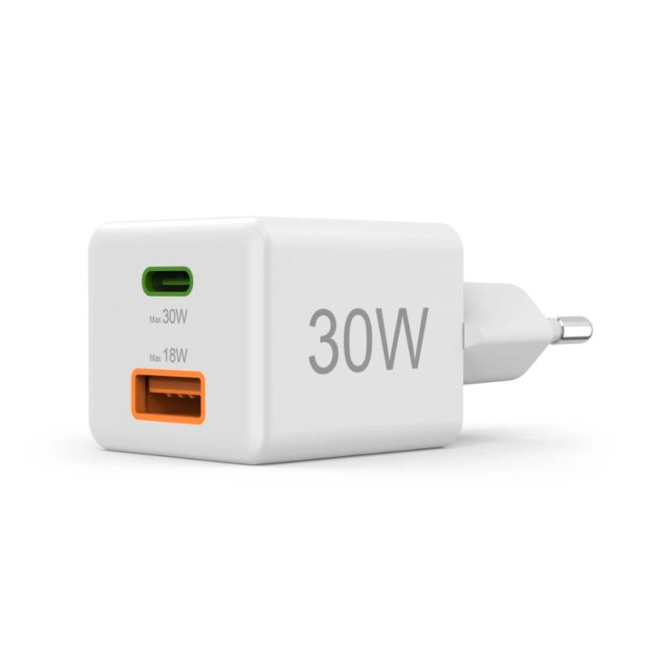 Cargador Usb Gan Hama 00201992 30w 1xusb-c Pd 1xusb-a Color Blanco