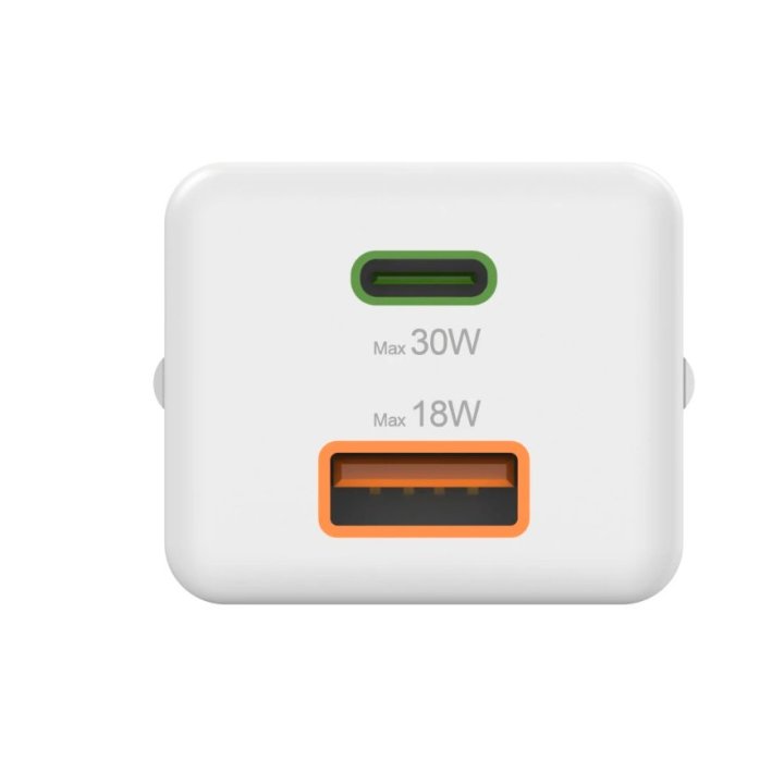 Cargador Usb Gan Hama 00201992 30w 1xusb-c Pd 1xusb-a Color Blanco