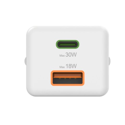 Cargador Usb Gan Hama 00201992 30w 1xusb-c Pd 1xusb-a Color Blanco