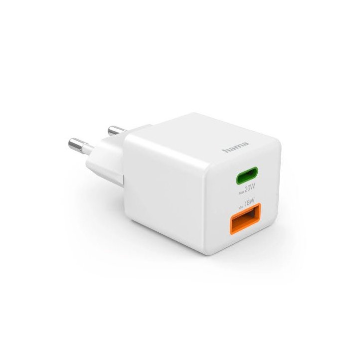 Cargador Usb Gan Hama 00201991 20w 1xusb-c Pd 1xusb-a Color Blanco