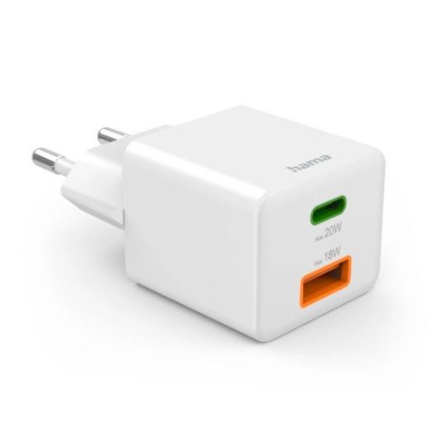 Cargador Usb Gan Hama 00201991 20w 1xusb-c Pd 1xusb-a Color Blanco