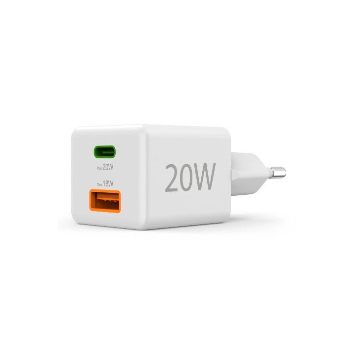 Cargador Usb Gan Hama 00201991 20w 1xusb-c Pd 1xusb-a Color Blanco