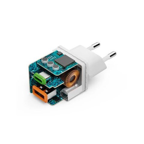 Cargador Usb Gan Hama 00201991 20w 1xusb-c Pd 1xusb-a Color Blanco