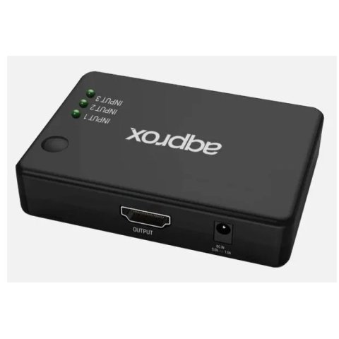 Switch Hdmi Approx Appc29v4 2.0 4k 30hz 3x1 Control Remoto Colro Negro