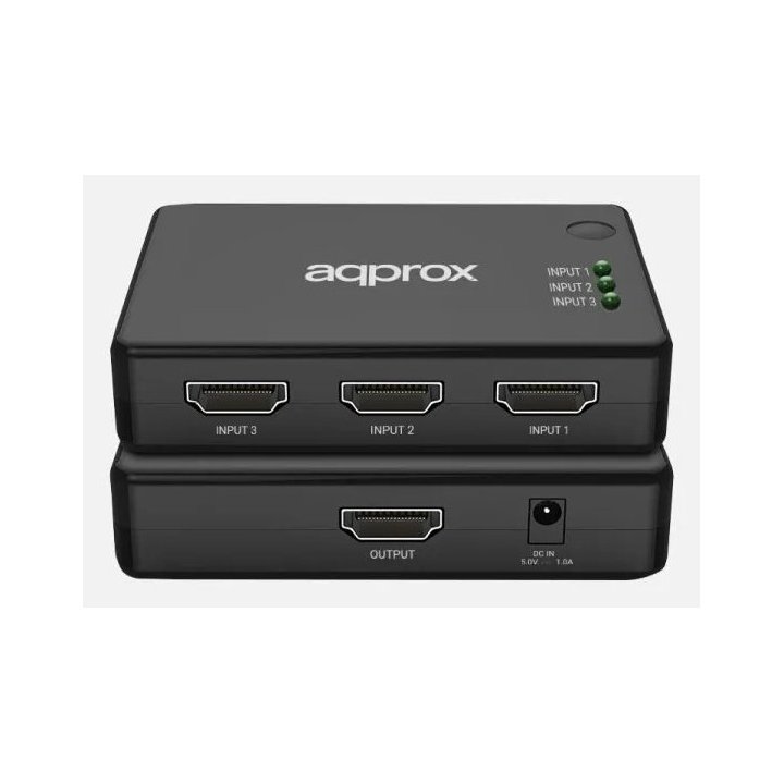 Switch Hdmi Approx Appc29v4 2.0 4k 30hz 3x1 Control Remoto Colro Negro
