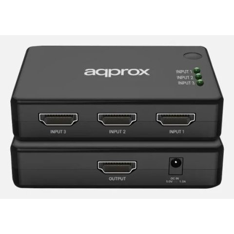 Switch Hdmi Approx Appc29v4 2.0 4k 30hz 3x1 Control Remoto Colro Negro