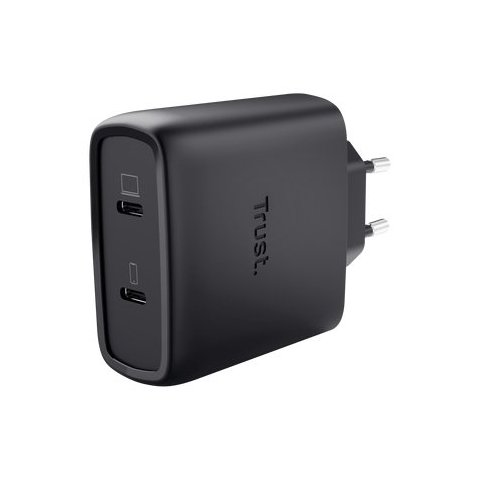 Cargador Usb Gan Trust Maxo 65w 2xusb-c Incluye Cable Usb-c 2m Color Negro
