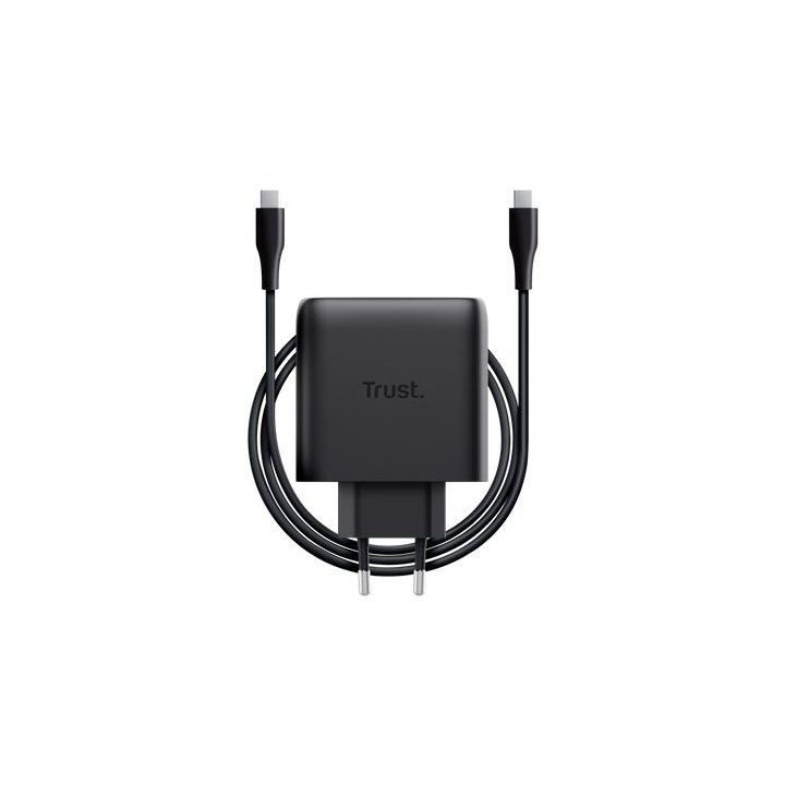 Cargador Usb Gan Trust Maxo 65w 2xusb-c Incluye Cable Usb-c 2m Color Negro